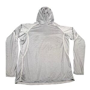 NRS Silkweight Hoodie Mens Medium Long Sleeve Shirt UPF 50+ Gray Fishing - READ